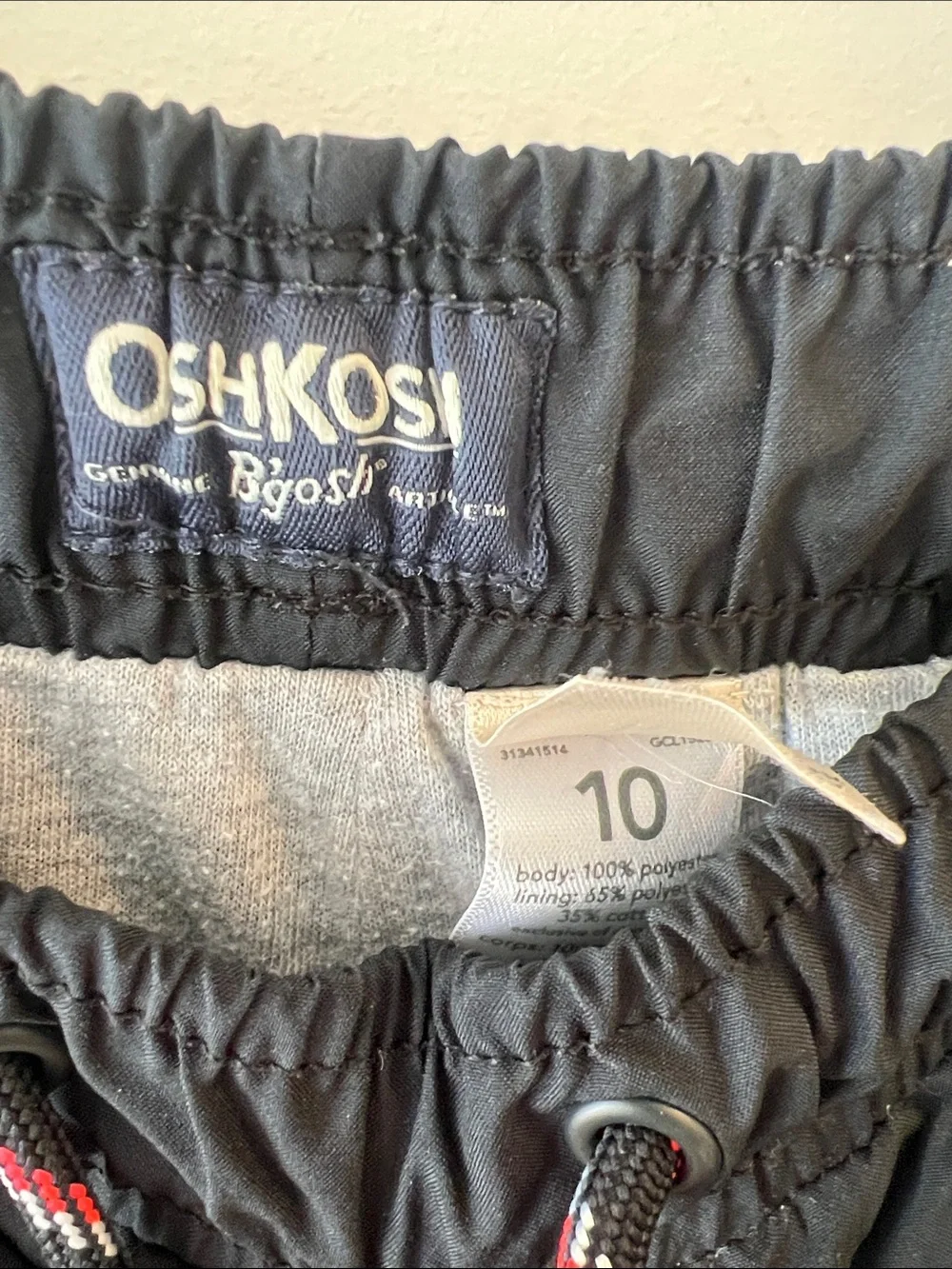 OshKosh B'gosh Black Track Pants with Red Zippers